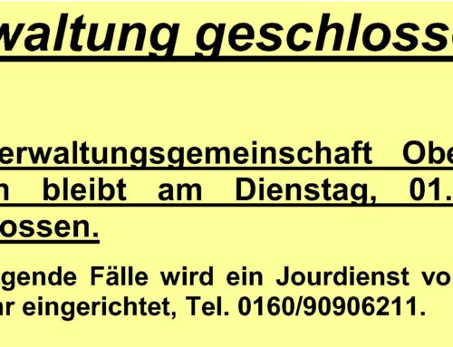 Geschäftsstelle der VGem Oberbergkirchen am 01.03.2022 geschlossen