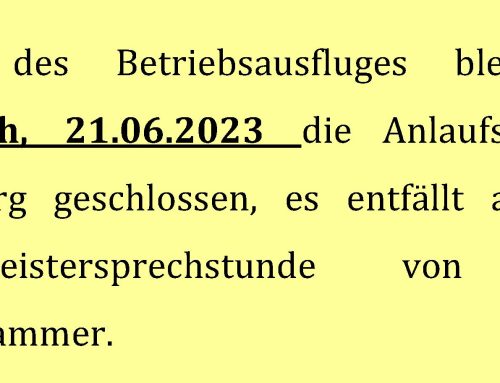 Anlaufstelle in Schönberg am 21.06.2023 geschlossen